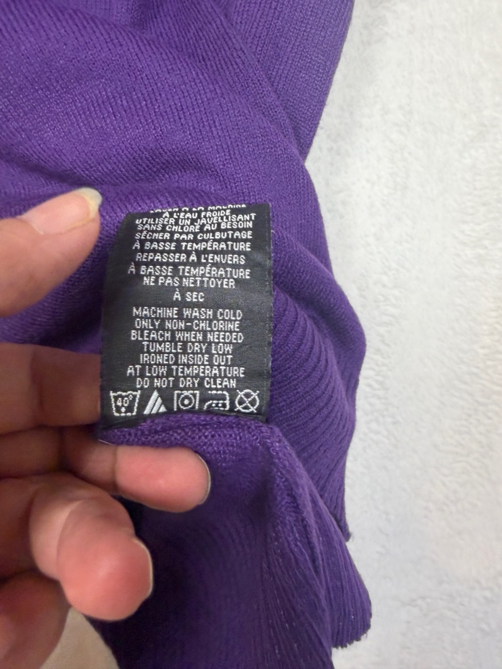 NWD Turtleneck Sweater Womens Size XL Purple Knit Quiet Luxury Career - Picture 7 of 9